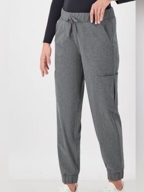 NEW Hanes Comfort Fit Women's Scrub Joggers 3XL Gray Heather Cargo Pockets